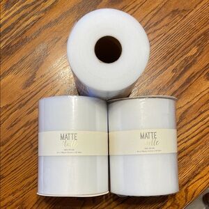 3 Spools White Matte Tulle